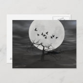 Spooky Ravens Vliegen tegen de Volle Maan Briefkaart (Voorkant / Achterkant)