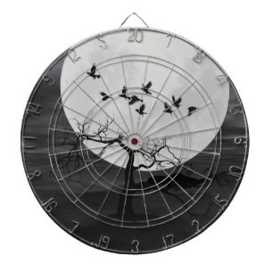 Spooky Ravens Vliegen tegen de Volle Maan Dartbord