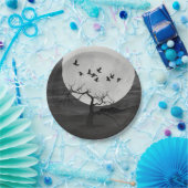 Spooky Ravens Vliegen tegen de Volle Maan Papieren Bordje (Feest)