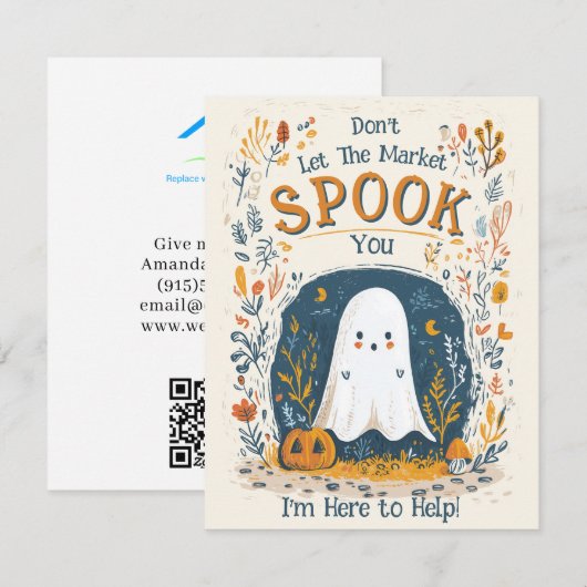 Spooky Realtor Pop By Marketing Feestdagenkaart (Voorkant / Achterkant)