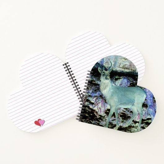 Spooky Red Deer Stag Hart Notitieboek (Binnen)