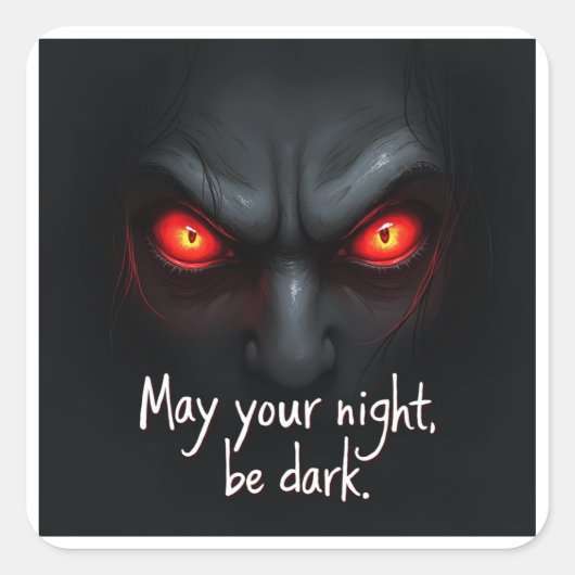 Spooky Red Eyes Design Vierkante Sticker (Voorkant)