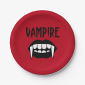 Spooky Red Vampire Halloween Papieren Bordje (Voorkant)