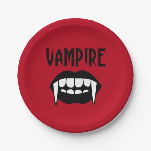 Spooky Red Vampire Halloween Papieren Bordje (Voorkant)