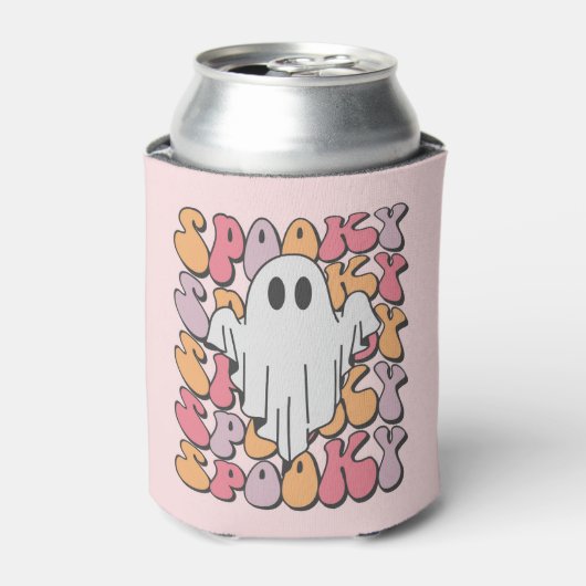Spooky Retro Ghost Blikjeskoeler (Blikje Voorkant)