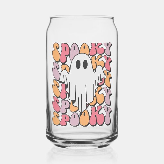 Spooky Retro Ghost Blikvorm Glas (Voorkant)