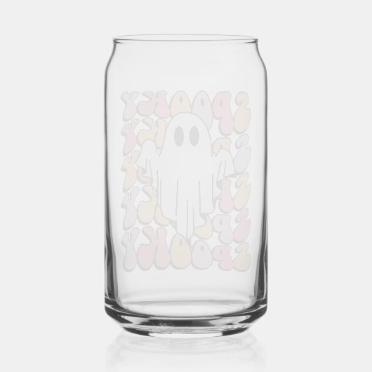 Spooky Retro Ghost Blikvorm Glas (Achterkant)
