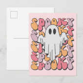 Spooky Retro Ghost Briefkaart (Voorkant / Achterkant)