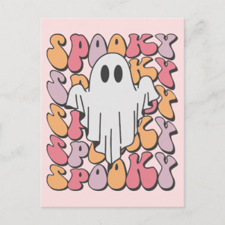 Spooky Retro Ghost Briefkaart