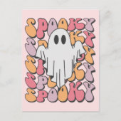 Spooky Retro Ghost Briefkaart (Voorkant)