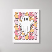 Spooky Retro Ghost Canvas Afdruk (Voorkant)