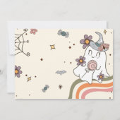 Spooky Retro Ghost Halloween 3e verjaardag foto Kaart (Achterkant)