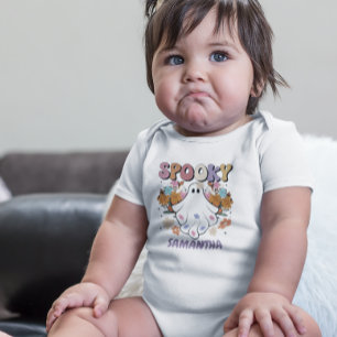 Spooky Retro Ghost Halloween Cute Romper