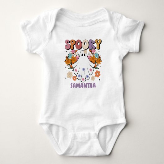 Spooky Retro Ghost Halloween Cute Romper (Voorkant)