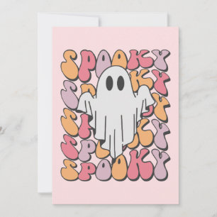 Spooky Retro Ghost Kaart