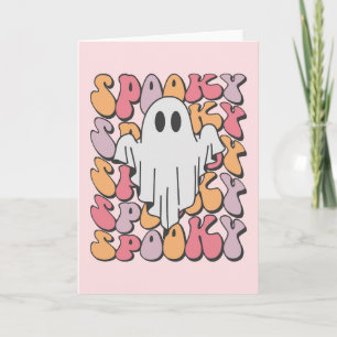 Spooky Retro Ghost Kaart