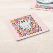 Spooky Retro Ghost Kartonnen Onderzetters (Schuin)