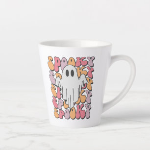 Spooky Retro Ghost Latte Mok