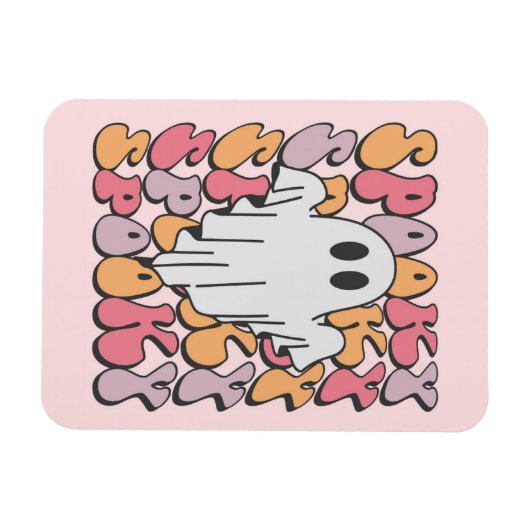 Spooky Retro Ghost Magneet (Horizontaal)