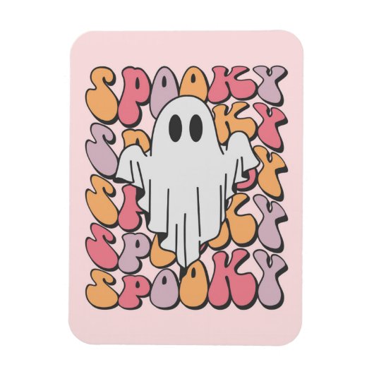 Spooky Retro Ghost Magneet (Verticaal)
