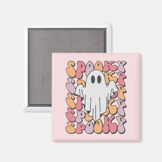 Spooky Retro Ghost Magneet (Voorkant / Achterkant)
