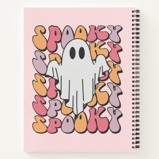 Spooky Retro Ghost Notitieboek (Achterkant)