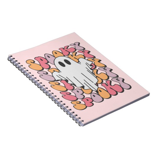 Spooky Retro Ghost Notitieboek (Rechterzijde)