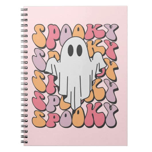 Spooky Retro Ghost Notitieboek (Voorkant)
