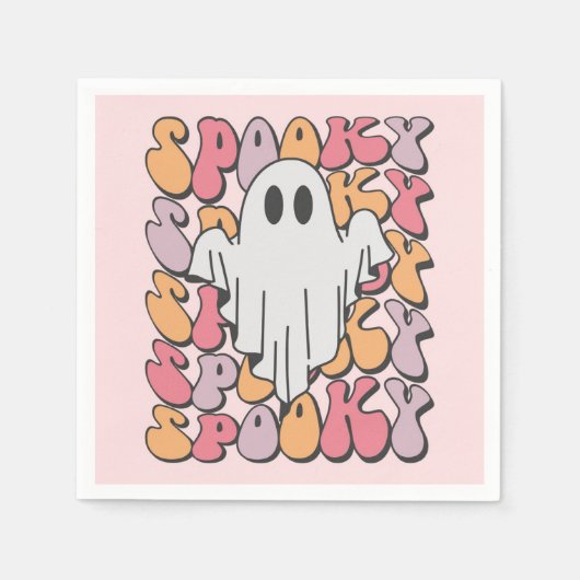 Spooky Retro Ghost Servet (Voorkant)