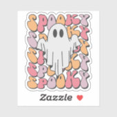Spooky Retro Ghost Sticker (Vel)