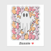 Spooky Retro Ghost Sticker (Vel)