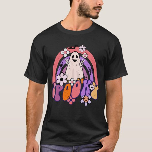 Spooky Retro Ghost T-shirt (Voorkant)