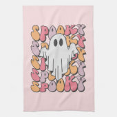 Spooky Retro Ghost Theedoek (Verticaal)