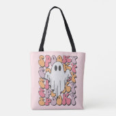 Spooky Retro Ghost Tote Bag (Achterkant)