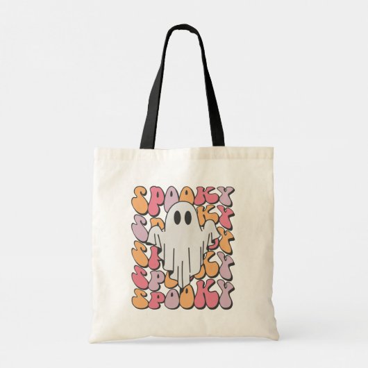 Spooky Retro Ghost Tote Bag (Achterkant)