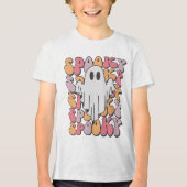 Spooky Retro Ghost Tri-Blend Shirt (Voorkant)