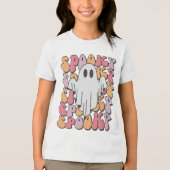 Spooky Retro Ghost Tri-Blend Shirt (Voorkant)