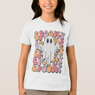 Spooky Retro Ghost Tri-Blend Shirt