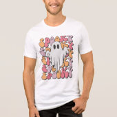 Spooky Retro Ghost Tri-Blend Shirt (Voorkant)