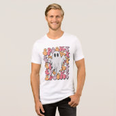 Spooky Retro Ghost Tri-Blend Shirt (Voorkant volledig)