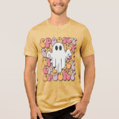 Spooky Retro Ghost Tri-Blend Shirt (Voorkant)