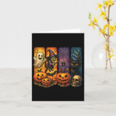 Spooky Retro Ghost Witch Funny Halloween Boys Kind Kaart (Gele Bloem)