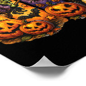 Spooky Retro Ghost Witch Funny Halloween Boys Kind Poster (Hoek)