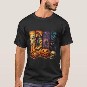 Spooky Retro Ghost Witch Funny Halloween Boys Kind T-shirt