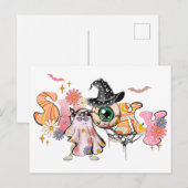 Spooky Retro Halloween Briefkaart (Voorkant / Achterkant)