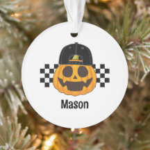 Spooky Retro Pumpkin Dude Baby Jongens Naam Hallow