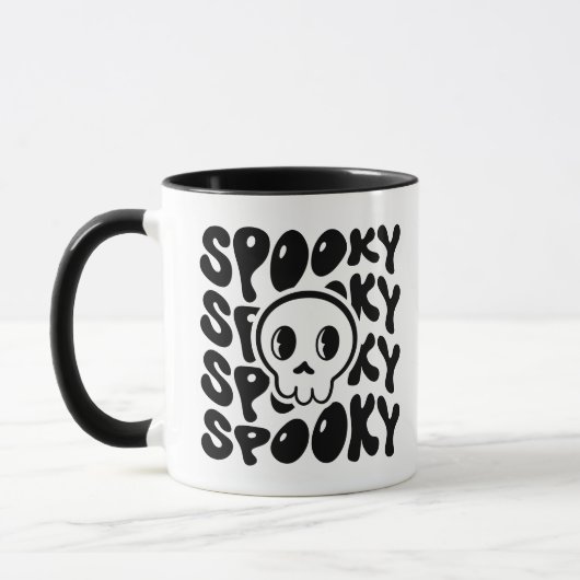 Spooky retro schedel Mok (Links)