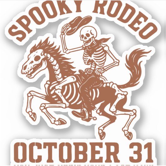 Spooky Rodeo Halloween 31 oktober Sticker (Voorkant)