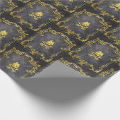 Spooky Royal Gold  Gothic Skull King Cadeaupapier (Hoek)