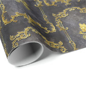 Spooky Royal Gold Gothic Skull King Cadeaupapier (Rol Hoek)